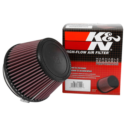K&N RU-5163XD Universal Tapered Conical Washable Reusable Air Filter for Intake