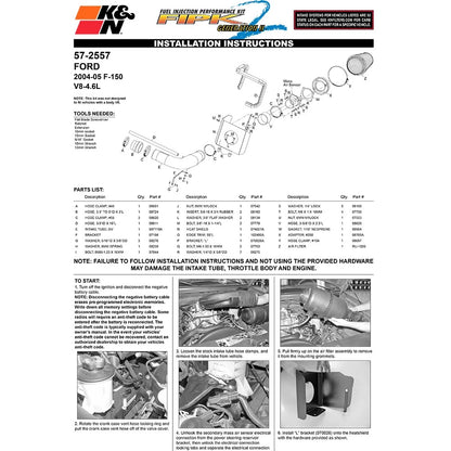 K&N 04 Ford F150 V8-4.6L Performance Intake Kit | Ford F-150 (04) (57-2557)