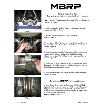 MBRP Stainless Steel 3" Cat-Back - Dual Exit | 2024+ Mustang GT (S7251)