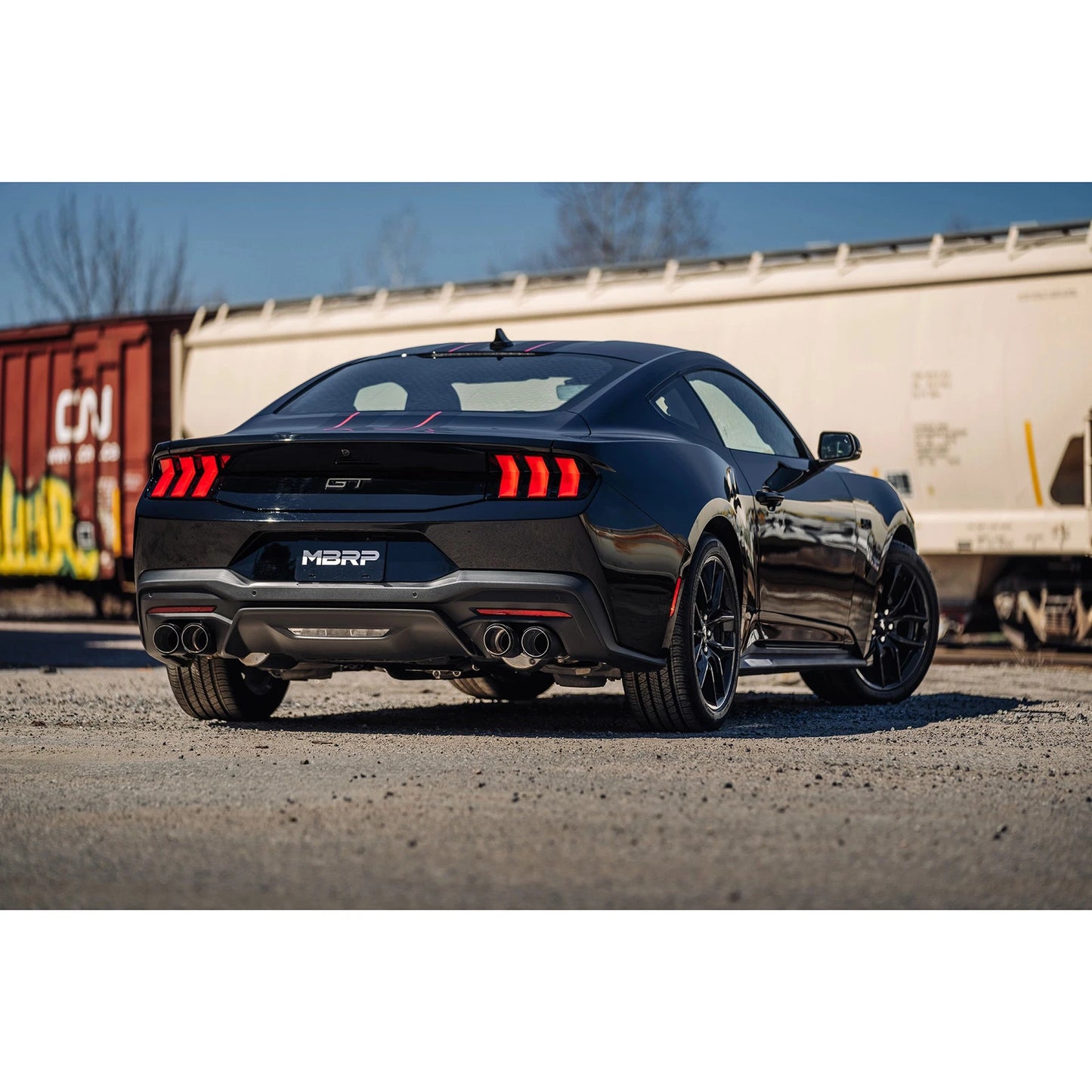MBRP 3in Cat-Back Quad Tip Exhaust | Mustang GT (S650) (S72553CF)