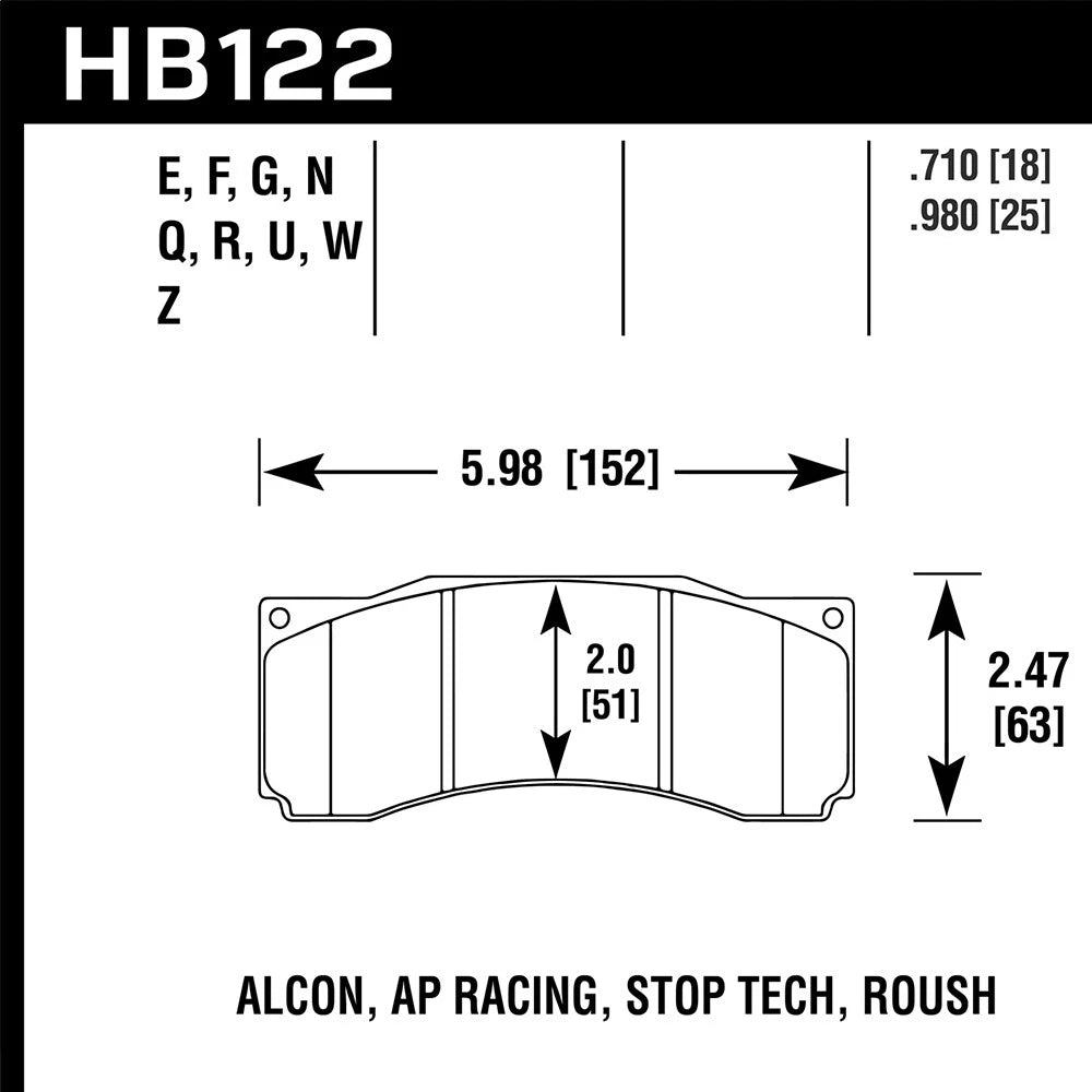 Hawk Performance ST-60 Caliper HPS Street Brake Pads (HB122F.710)