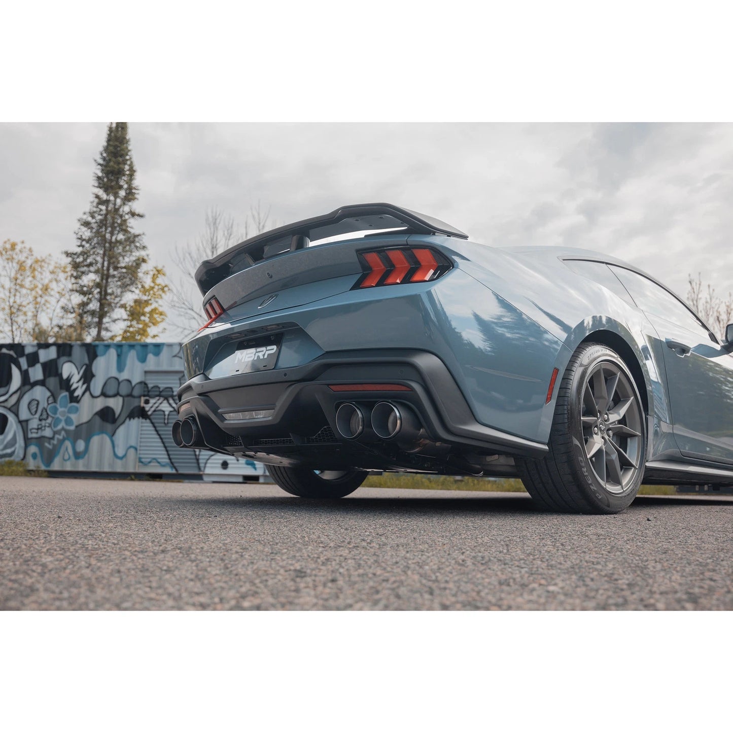 MBRP 2024 Ford Mustang Dark Horse 3in Dual Split Rear Exit Exhaust w/ Quad CF Tips | Ford Mustang (24+) (S72843CF)