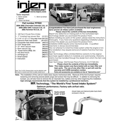 Injen Power-Flow Air Intake | Chevrolet Colorado / GMC Canyon / Hummer H3 (04-12) (PF7022P)
