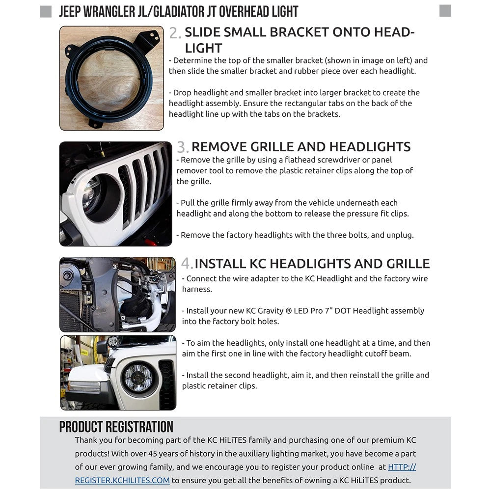 KC HiLiTES 7in Gravity LED Pro Headlights | Jeep Gladiator/JL (19-26) (42342)