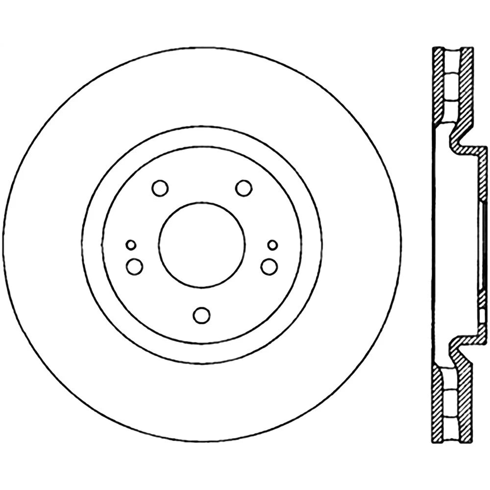 StopTech 127.46064R Front Right Drilled Slotted Brake Rotor for 2003-2006 Lancer