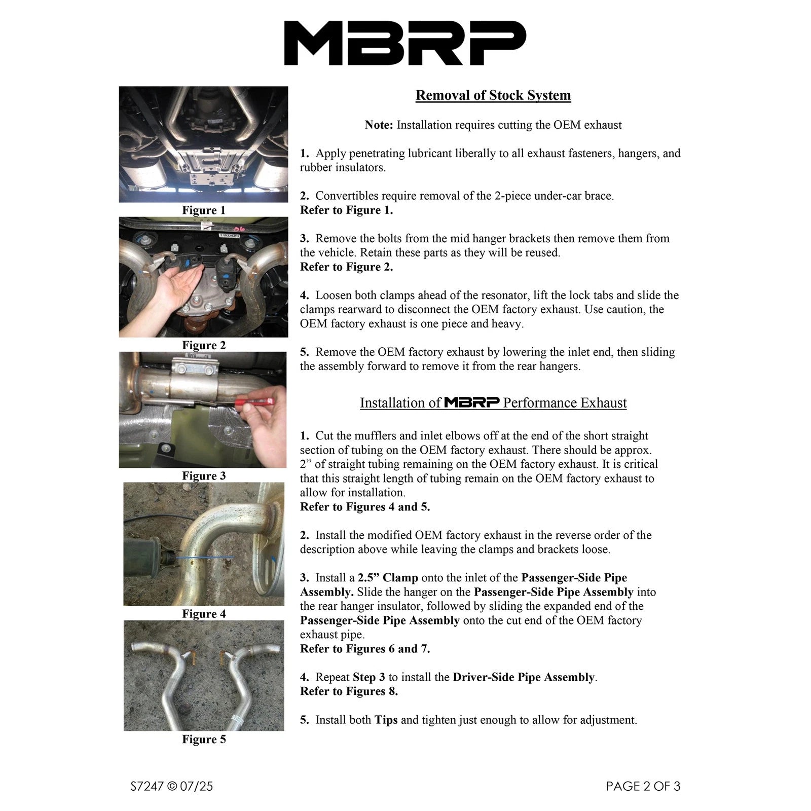 MBRP Stainless Steel 2.5" Axle-Back - Dual Exit | 2015-2023 Ford Mustang Ecoboost (S7247)