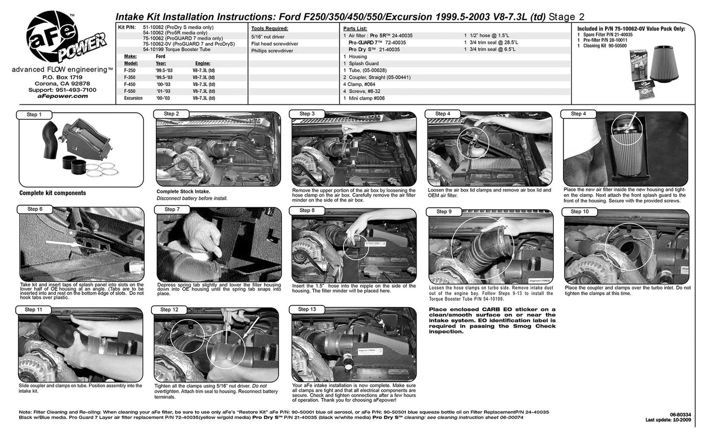 aFe Stage-2 Cold Air Intake | Ford 99.5-03 V8 7.3L (54-10062)