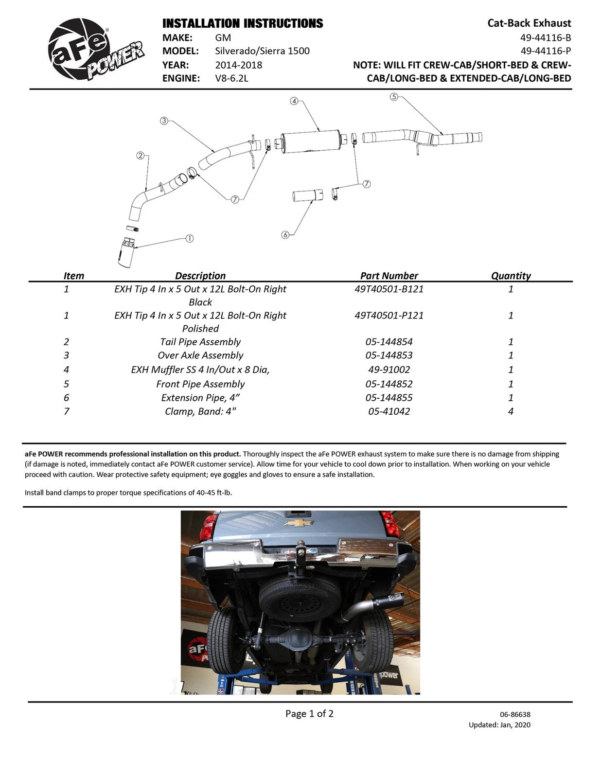 aFe Apollo GT 4in SS Cat-Back Exhaust GM Silverado 1500 (14-18) (49-44116-P)