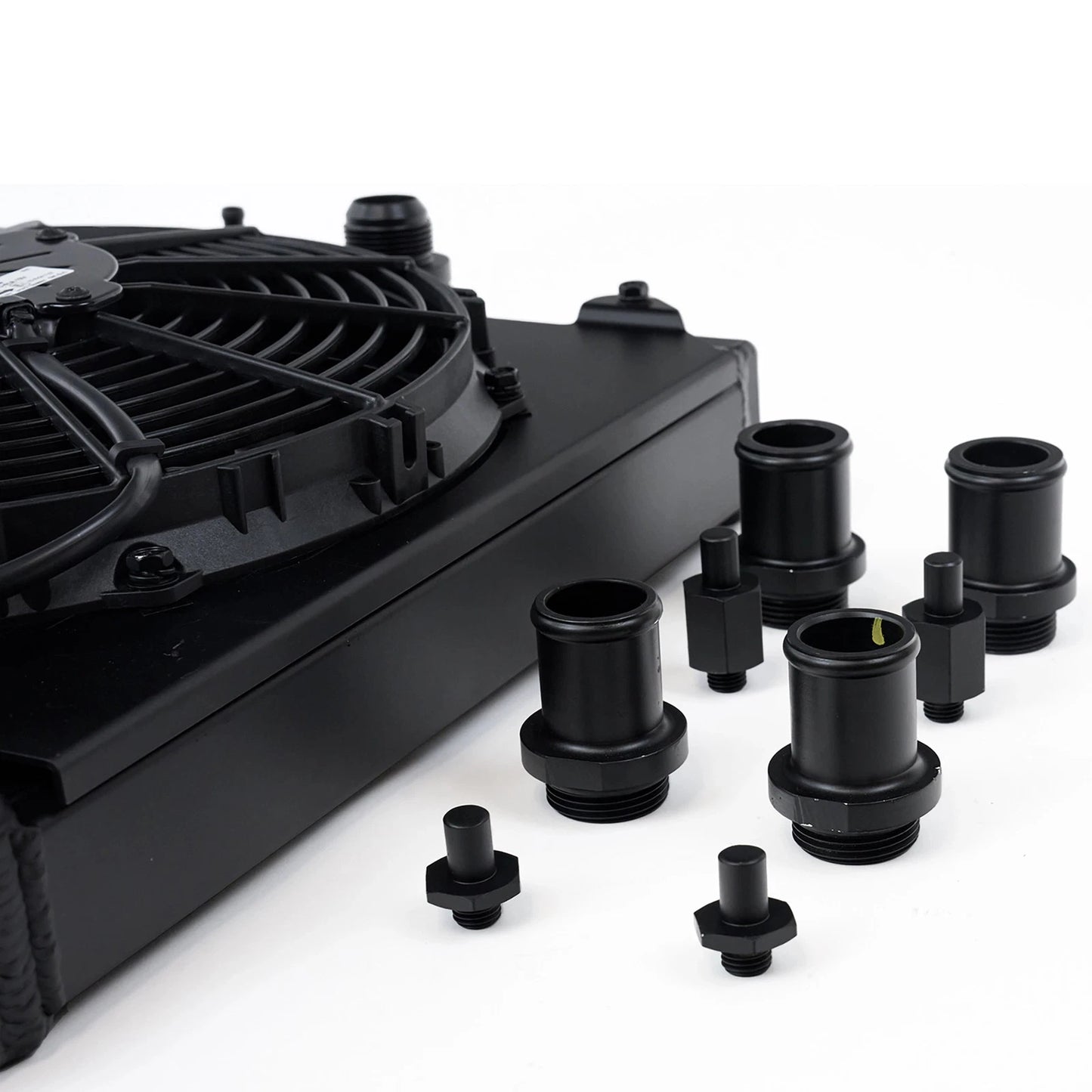 CSF Half Cooling Radiator with 12″ SPAL Fan (black) | MITSUBISHI Evolution 7/8/9