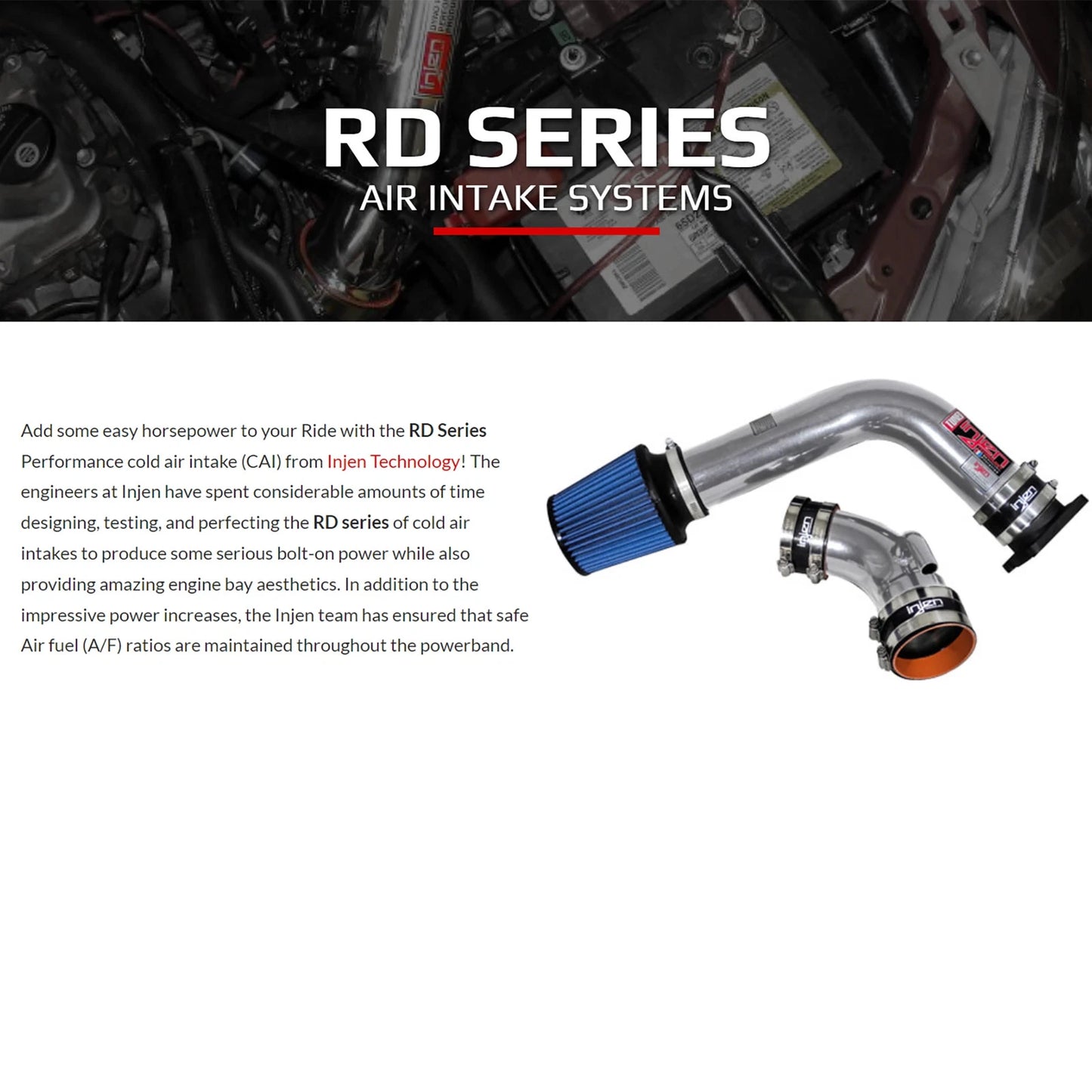 Injen Cold Air Intake System | 1994 - 2001 Acura Integra (RD1450BLK)