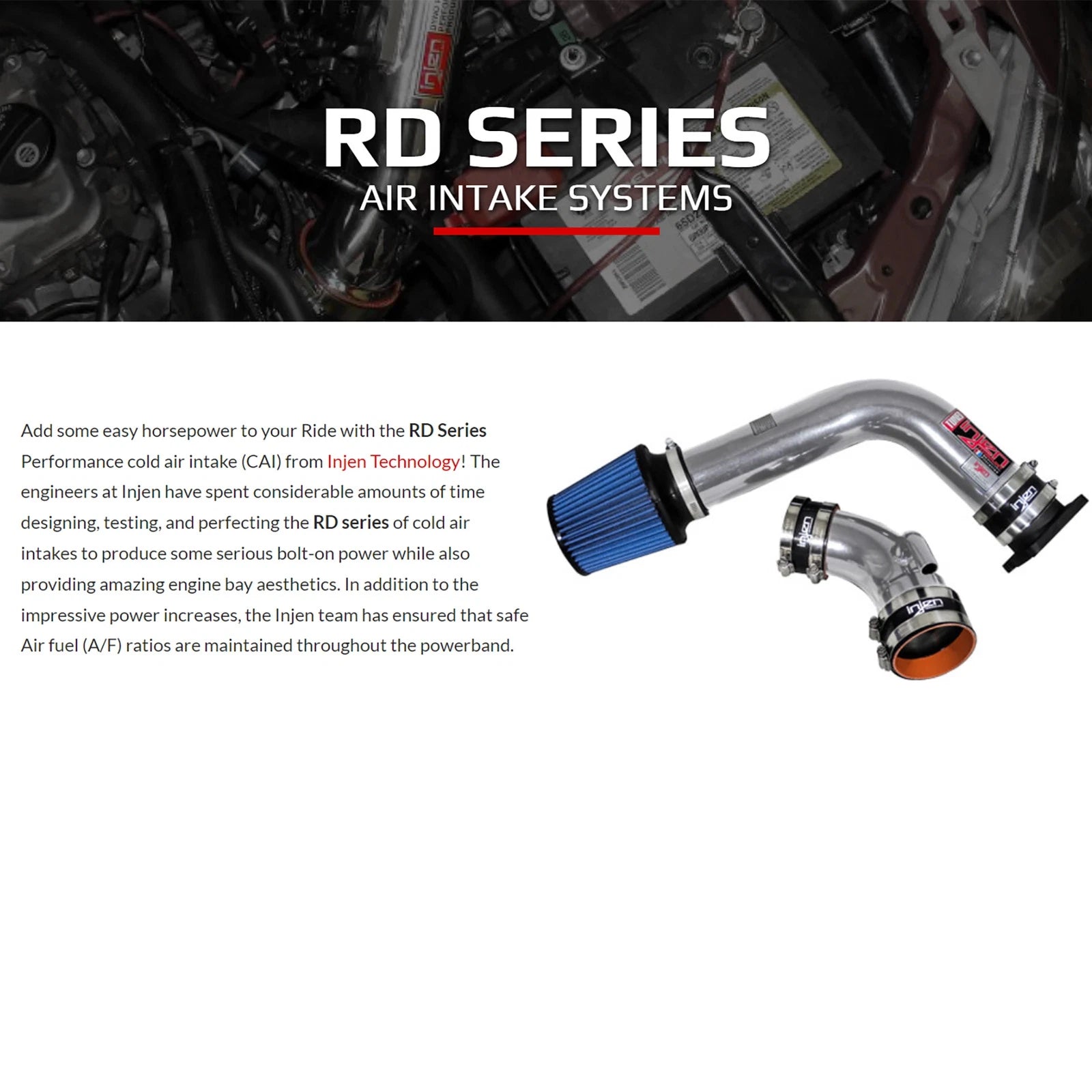 Injen Cold Air Intake System | 1994 - 2001 Acura Integra (RD1450BLK)