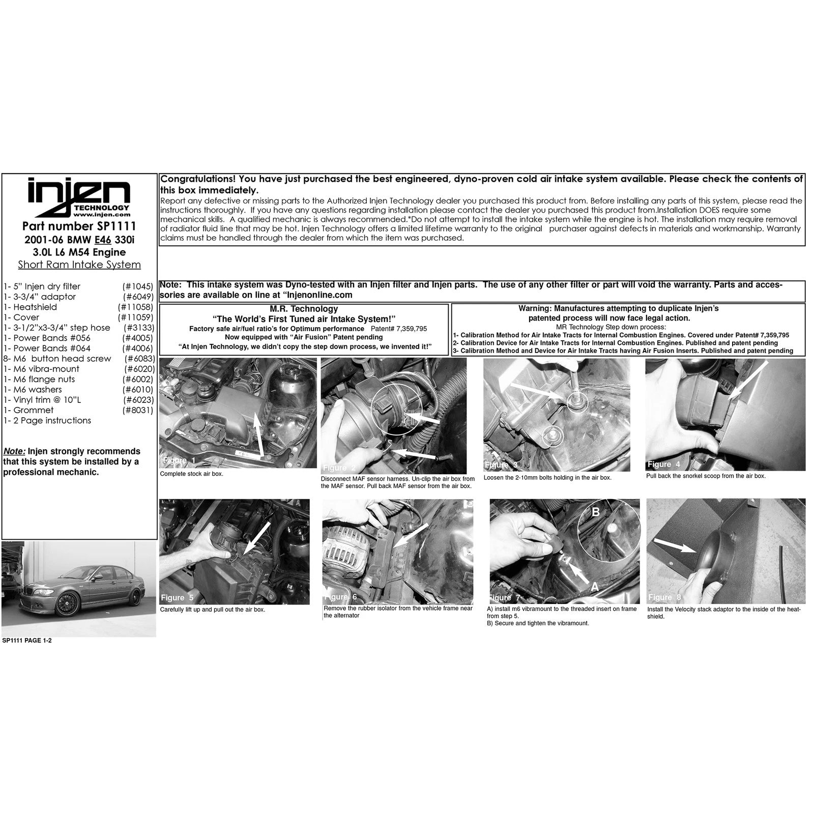 Injen 3.0L Short Ram Intake | BMW 3 Series (E46, 98-07) with Wrinkle Black Finish