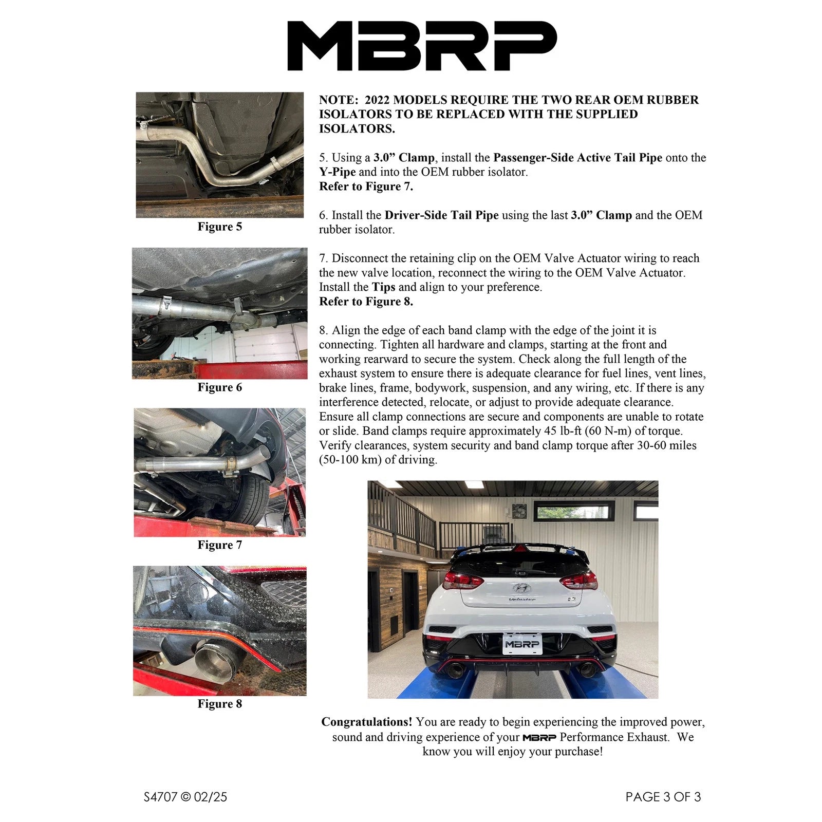 MBRP 3in D&S Catback Exhaust Dual Rear Exit w/ T304 & CF Tips | Veloster (19-22) (S47073CF)