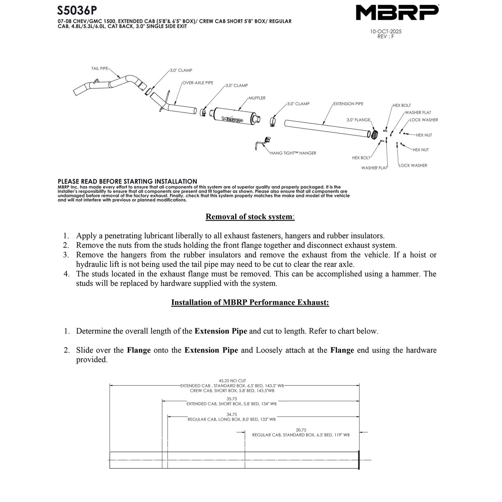 MBRP 3in Cat-Back Single Side AL P Series Exhaust | Chevy/GMC 1500 07-08 (S5036P)