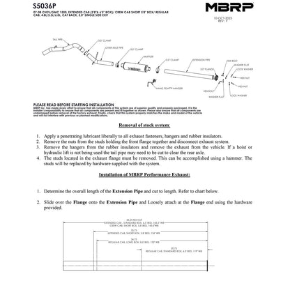 MBRP 3in Cat-Back Single Side AL P Series Exhaust | Chevy/GMC 1500 07-08 (S5036P)