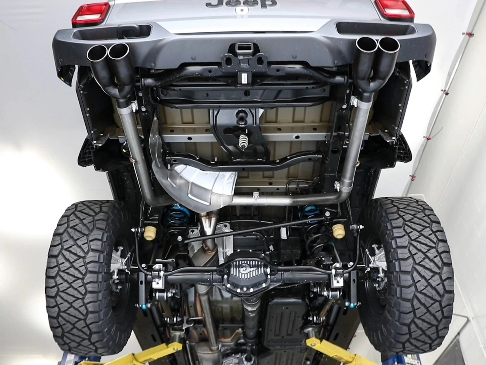 aFe Vulcan 3-3in-2-1/2in SS Cat-Back w/ Black Tips | Jeep Gladiator V6-3.6L (49-38084-B)