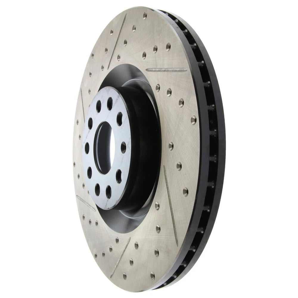 StopTech 127.33112R Front Right Drilled Brake Rotor for 08-13 Audi S3 / 09-11 CC