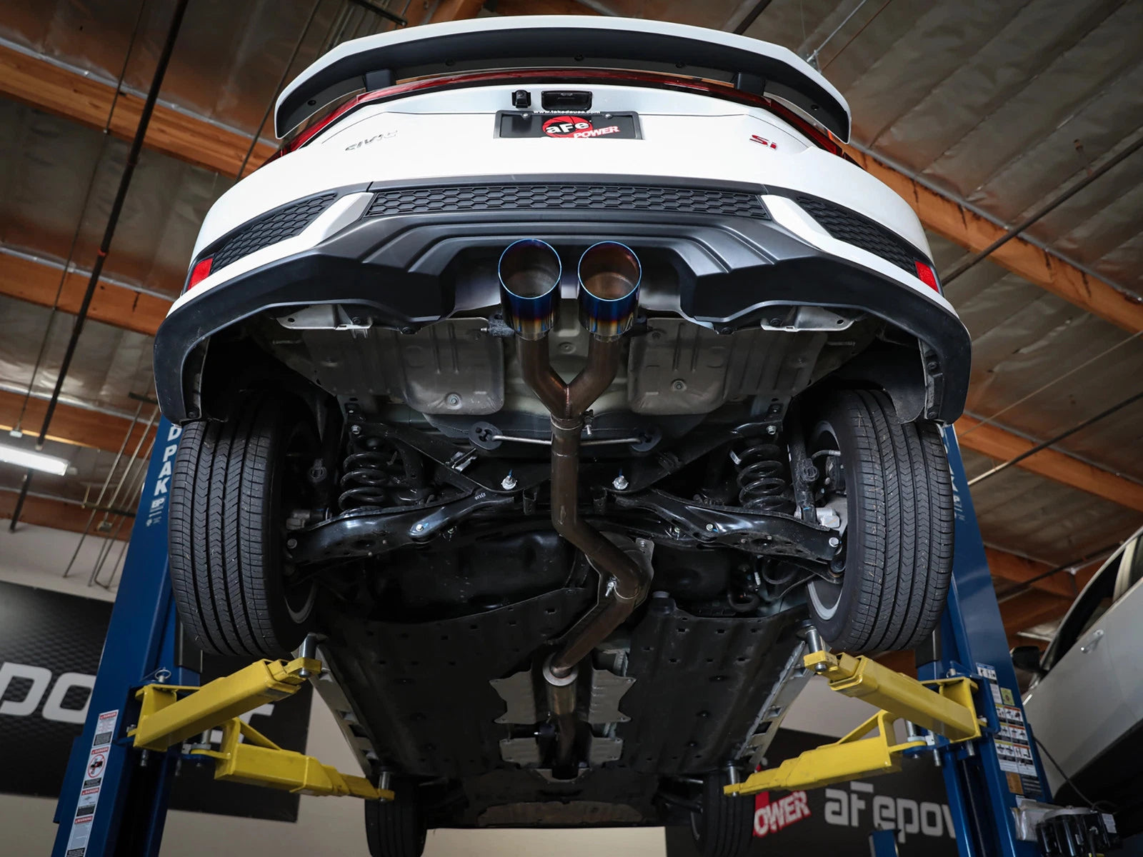 aFe Takeda 2.5in SS Cat-Back Exhaust w/ Blue Flame Tips | Honda Civic Si Coupe (17-20) (49-36620-L)