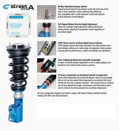 Cusco Street Zero A TwinTube Coilovers | Subaru BRZ (22+) (6C1 61N CP)
