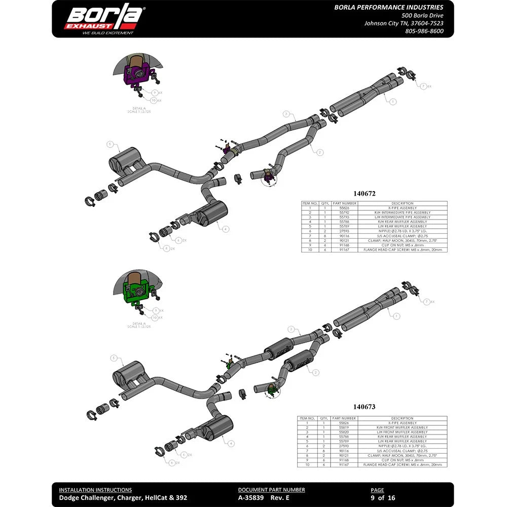 Borla Cat-Back Exhaust System - ATAK | 2015-2020 Dodge Charger 6.4L (140675)