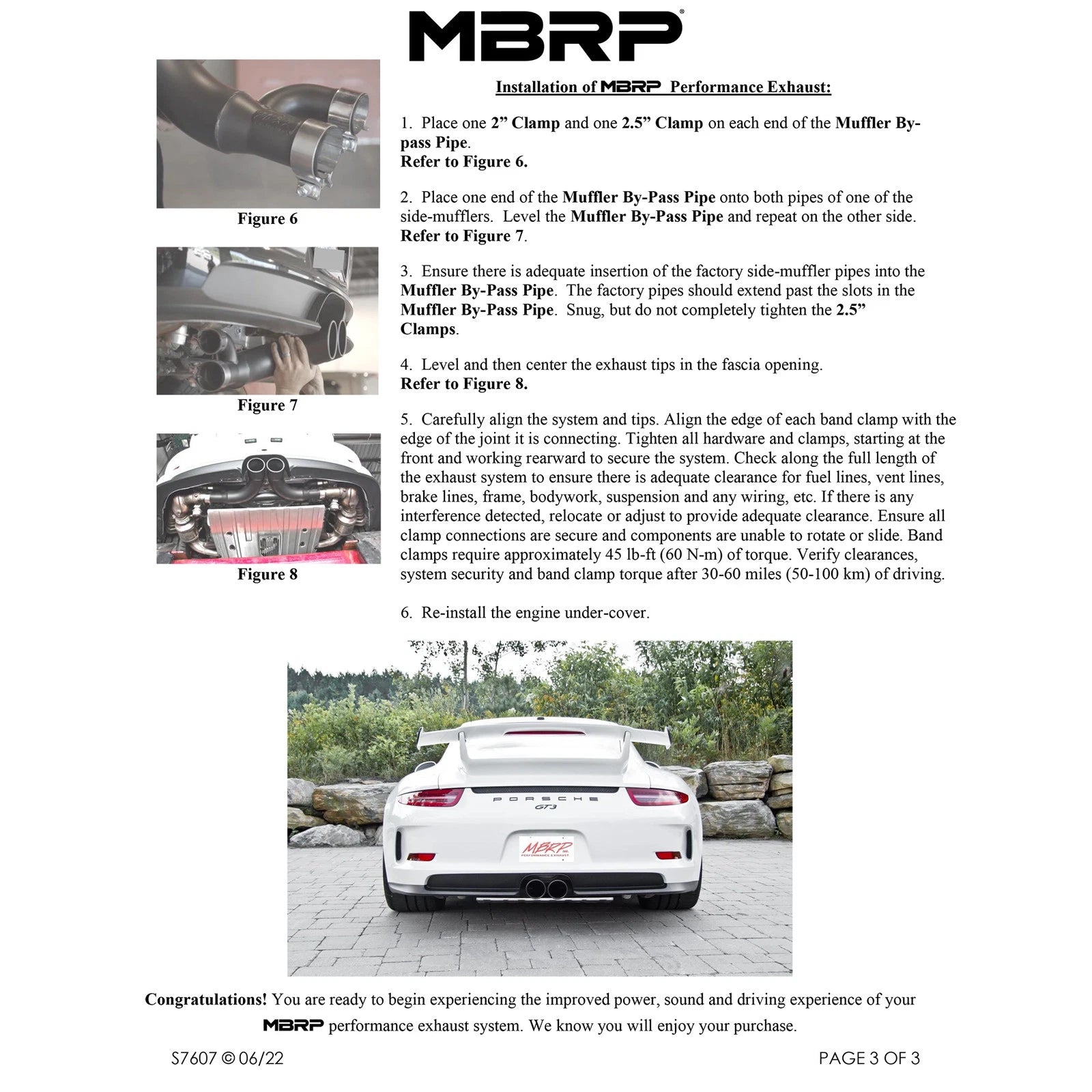 MBRP Center Muffler Bypass | 2014-2019 Porsche 911 GT3/GT3RS (S7607BLK)