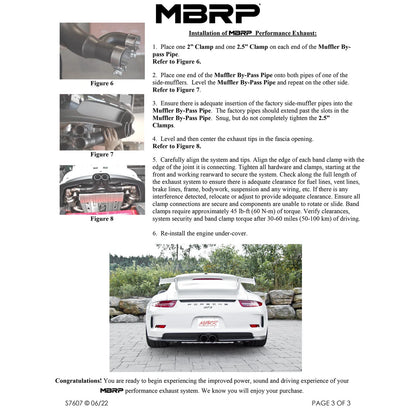 MBRP Center Muffler Bypass | 2014-2019 Porsche 911 GT3/GT3RS (S7607BLK)