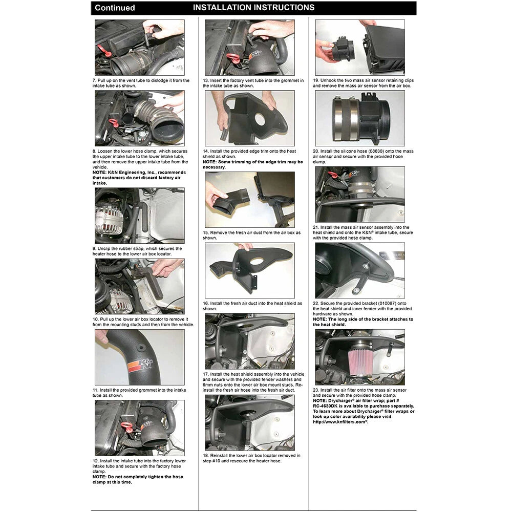 K&N Engineering Performance Intake Kit: BMW 330 L6-3.0L E46 2000 - 2005