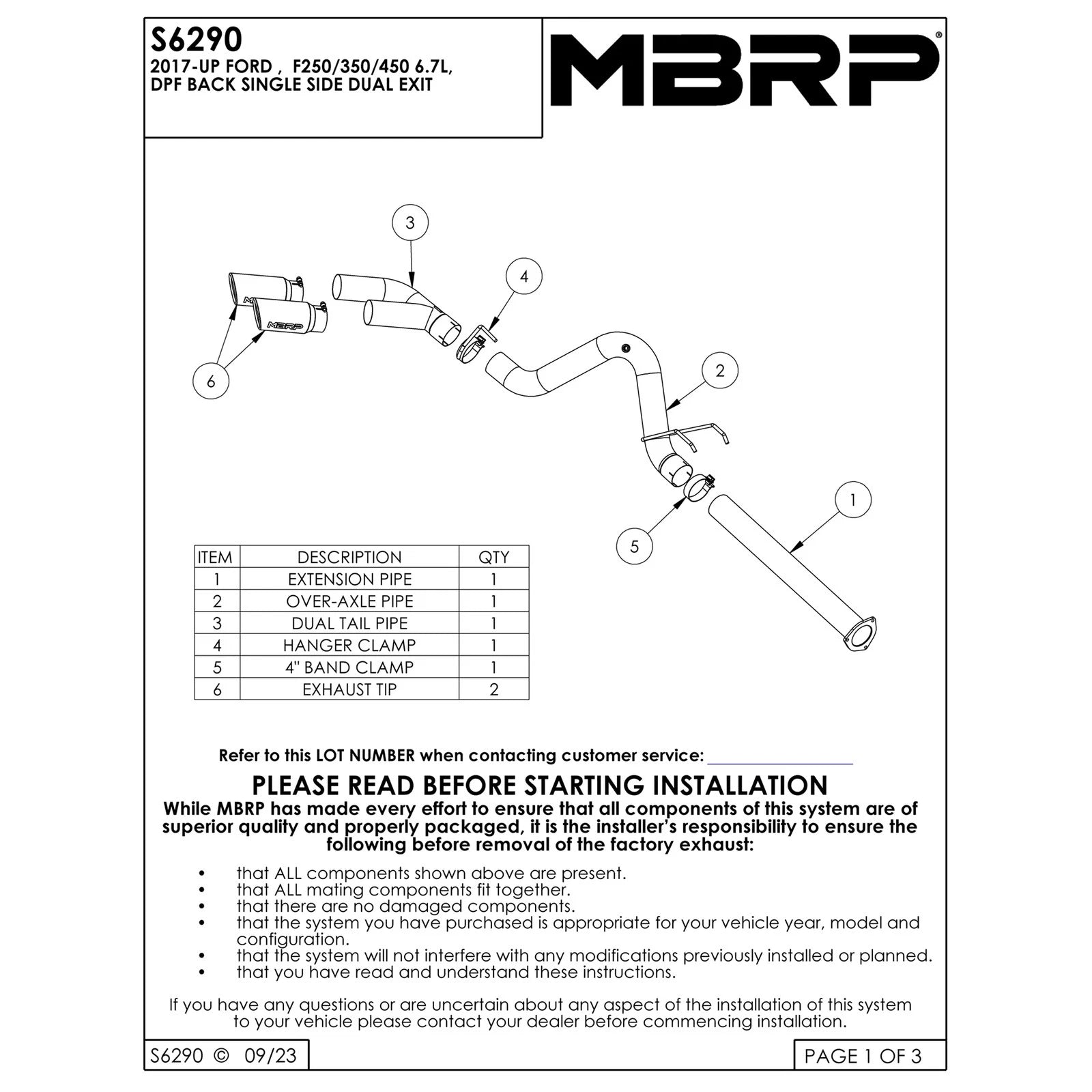 MBRP Armor BLK 17-24 F-250/350/450 Dual Exit Exhaust System (S6290BLK)
