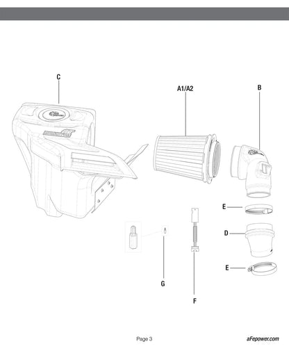 aFe Momentum GT Cold Air Intake System w/ Pro DRY S Filter | Audi A4 (B8) L4-2.0L (09-16) (51-76402)