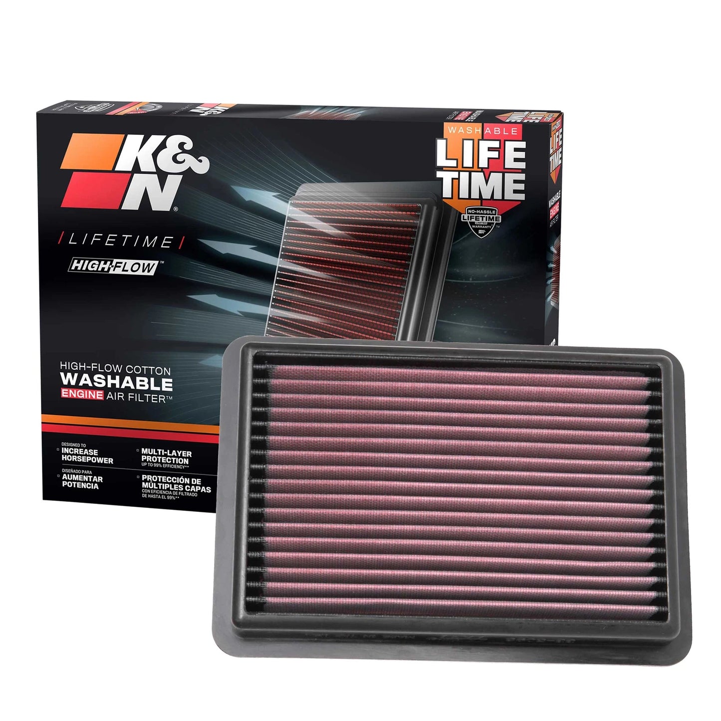 K&N 33-5096 High Flow Performance Air Filter for 2019-2023 Mazda 3 / 19-22 CX-30