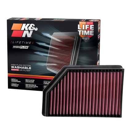 K&N 33-5098 Performance Air Filter for 20-23 Silverado Sierra 2500 3500 HD 6.6L