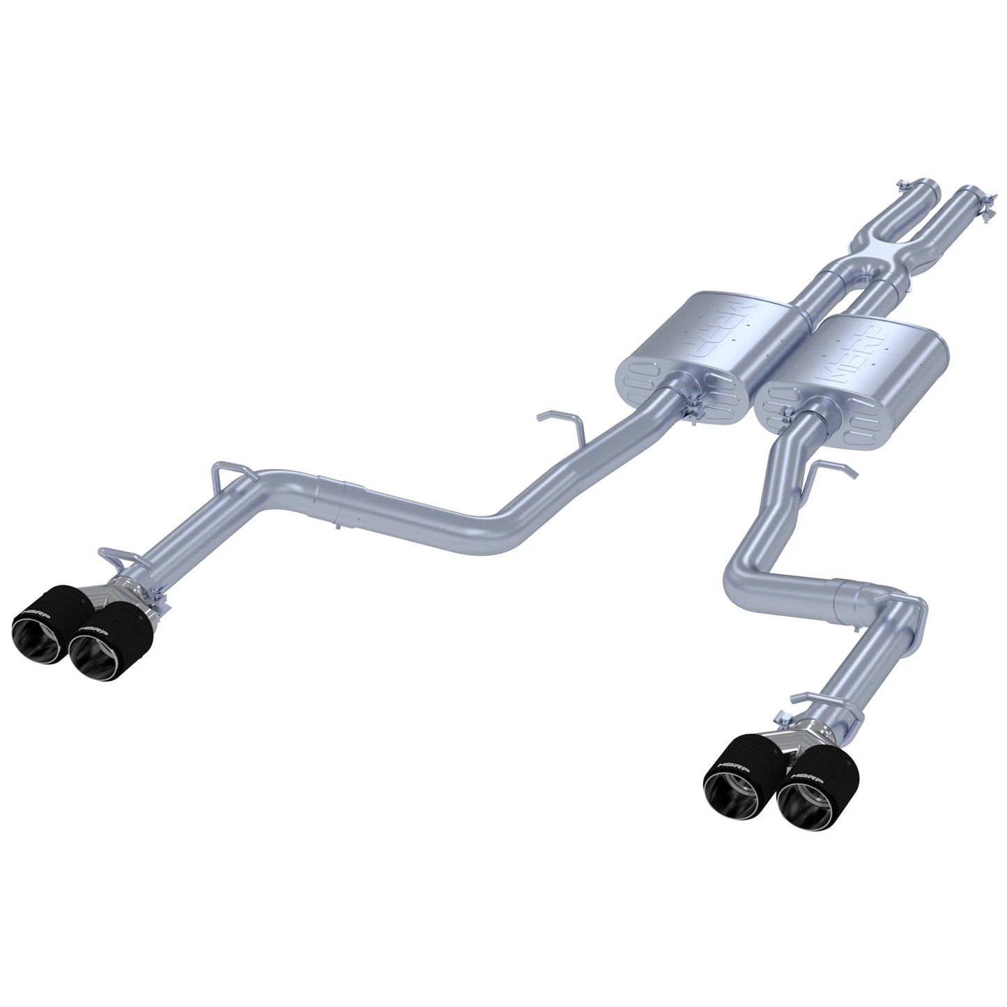 MBRP 2.5in Quad Split Rear Exit Cat-Back | Dodge Challenger 15-23 (S71113CF)