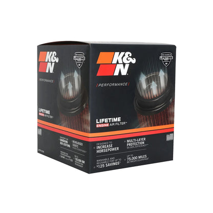 K&N RU-4950 Universal Round Tapered Performance Washable Air Filter for Intake