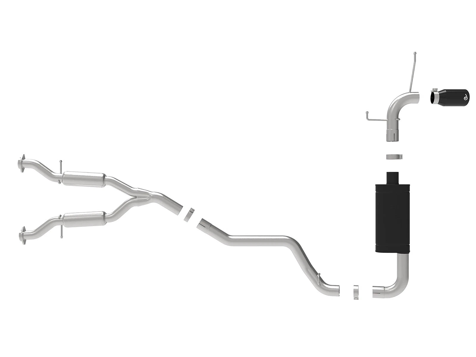 aFe 2.5in to 3in SS Cat-Back Exhaust w/ Black Tip | Jeep Grand Cherokee WK2 14-19 (49-38078-B)