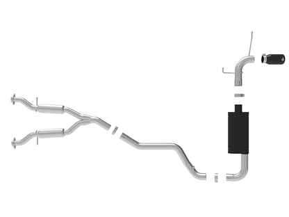 aFe 2.5in to 3in SS Cat-Back Exhaust w/ Black Tip | Jeep Grand Cherokee WK2 14-19 (49-38078-B)