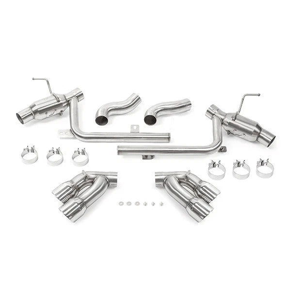 Mishimoto Quad-Tip Pro Axle-Back | 2016+ Chevrolet Camaro SS (MMEXH-CAM8-16AQTP)