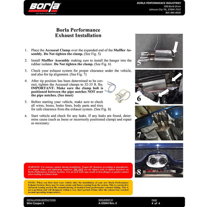 Borla Axle-Back Exhaust System - S-Type | 2014-2020 Mini Cooper S 2.0L (11915)