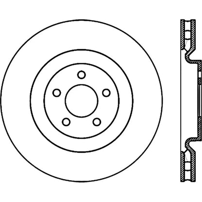 StopTech 127.61089R Front Right Drilled Disc Brake Rotor for 07-14 Ford Mustang