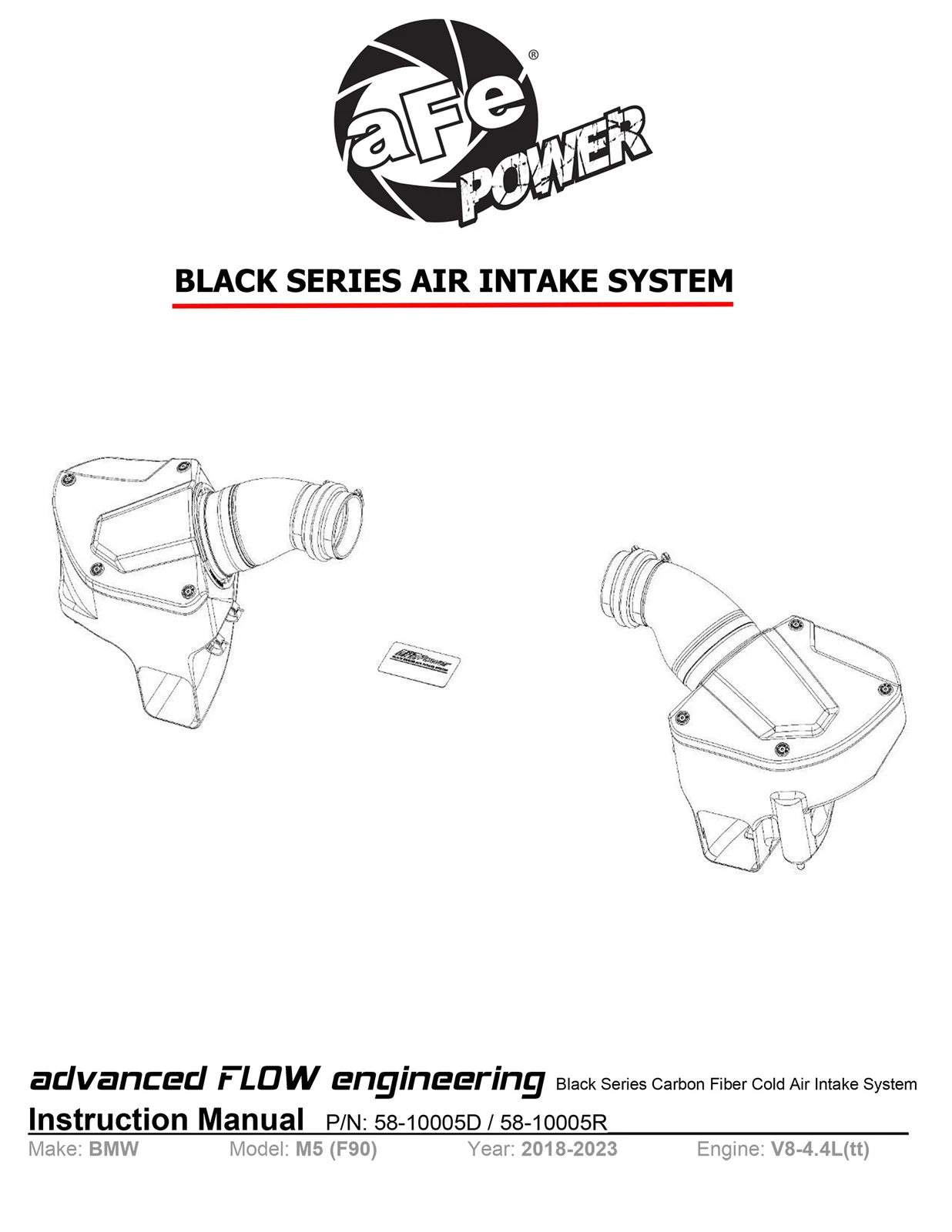 aFe Momentum Black Series CF Pro 5R Air Intake | BMW M5 (F90) (58-10005R)