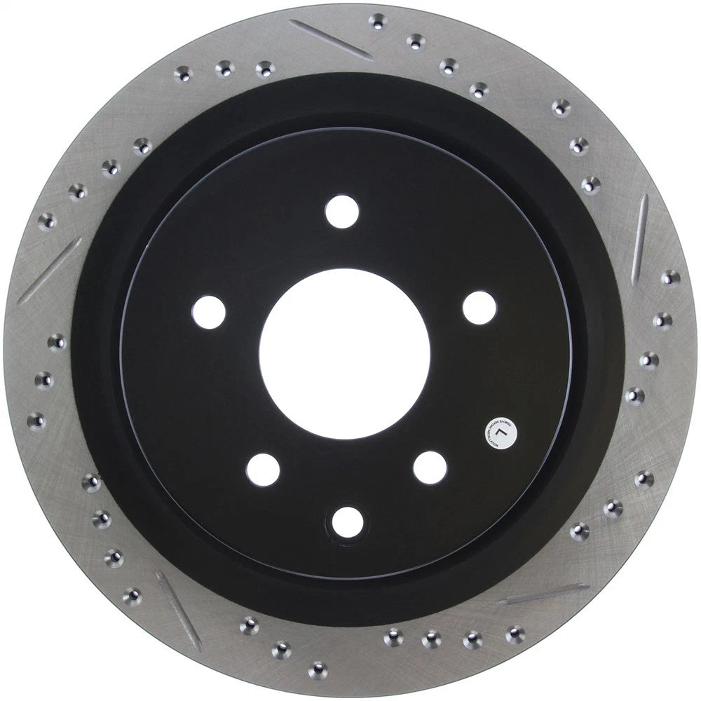 StopTech 127.42088L Rear Left Drilled Brake Rotor for 09-19 370Z / 09-18 Maxima