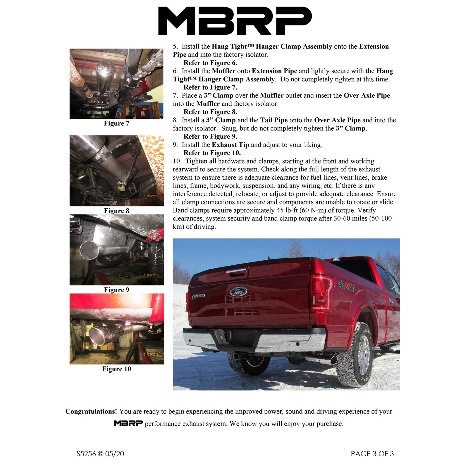 MBRP 3in Cat-Back Single Side Exit Black Exhaust System | Ford F-150 5.0L (15-20) (S5256BLK)