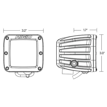 Rigid Industries Rigid D-Series Pro Midnight Light - Spot / Surface / Pair (RIG202213BLK)