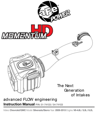 aFe Momentum GT Cold Air Intake | GM Silverado/Sierra 1500 V8 (54-74103)