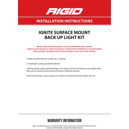 Rigid Industries Rigid Ignite LED Light - Spot / Surface / Black Housing / Each (RIG20511)