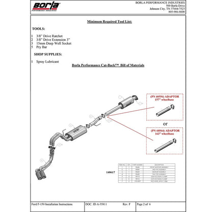 Borla Cat-Back Exhaust System - Touring | Multiple Fitments (140617)
