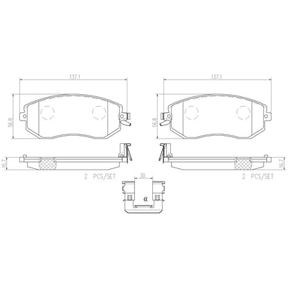 Brembo OEM Eqv Ceramic Front Brake Pads | Subaru/Scion (13-16/11-14) (P78021N)
