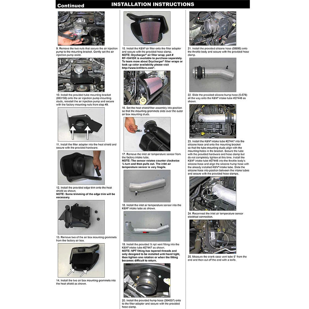 K&N High Flow Intake Kit 3.6L V6 Jeep/Chrysler/Dodge (77-1560KTK)
