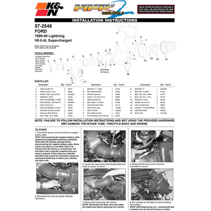 K&N Performance Intake Kit | Ford Lightning (99-00) (57-2548)