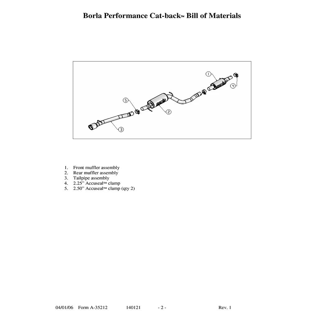 Borla Catback Exhaust | 2004-2009 Mazda 3 (140121)