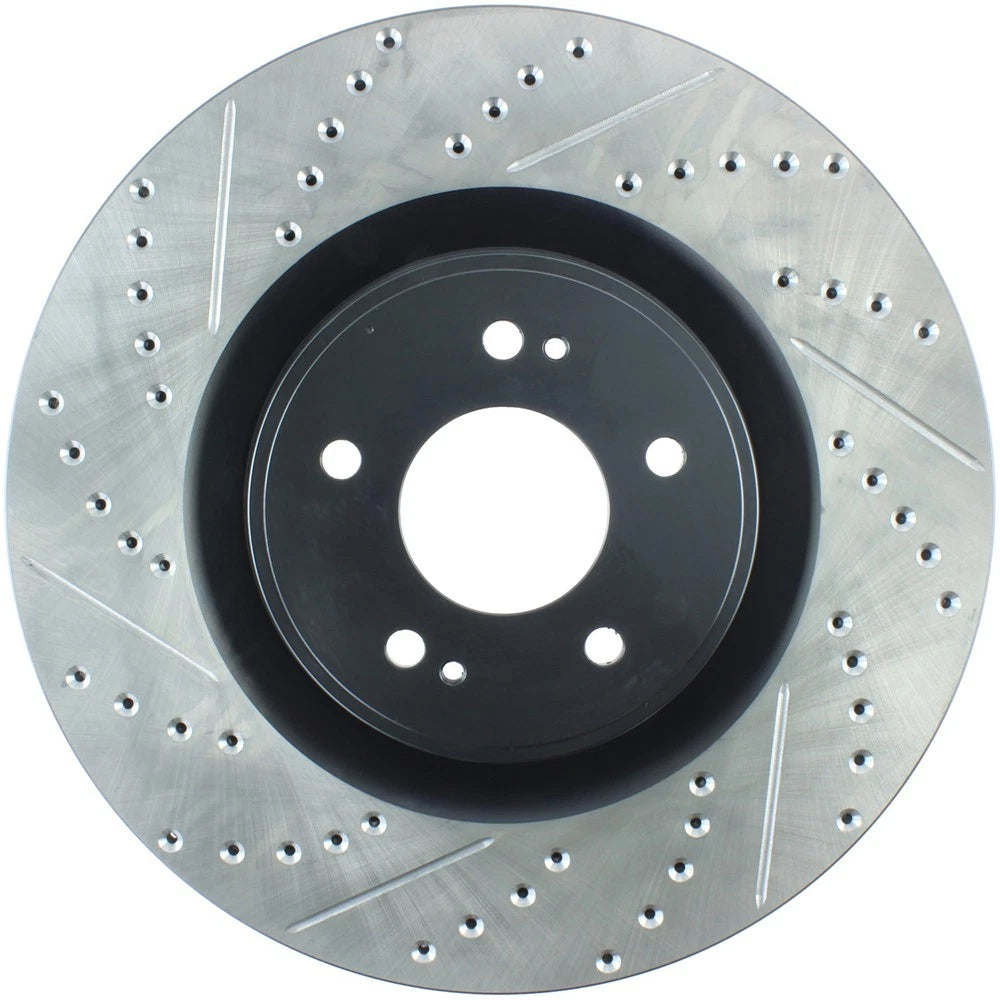 StopTech 127.46076R Front Right Drilled Brake Rotor for 08-15 Mitsubishi Lancer